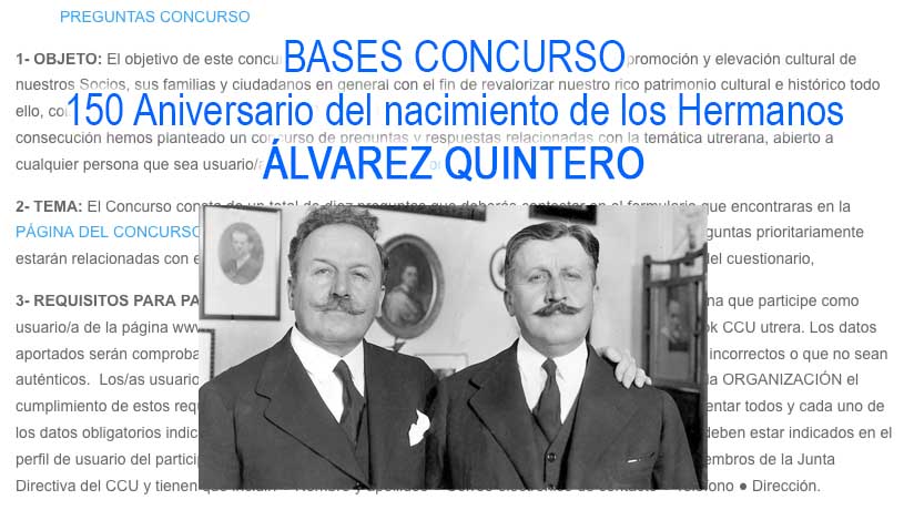 Bases Concurso 150 Aniversario Nacimiento Hermanos Álvarez Quintero